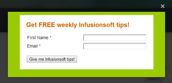 Example popup
