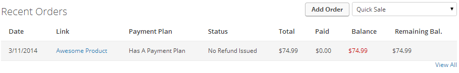 Infusionsoft shows a balance of $74.99.